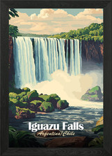 Iguazu Falls Poster Framed Wall Art Poster Canvas Print Picture