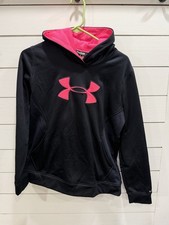 Under Armour Youth Girls Hoodie Sweatshirt Black Pink Storm XL Loose