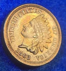 Key Date 1863 Uncirculated MS Indian Head Penny Cent RB Key Civil War Coin Toned