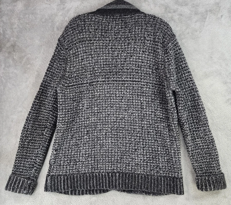 Suéter Rag & Bone Neiman Marcus Para Hombres XL Negro Gris Chal Cárdigan Mezcla Tejido Foto 2 de 4