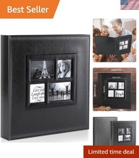 Fitness  Health: 500 Pockets Leather Premade Wedding Photo Album in Black