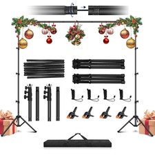 Portable Reverse-Folding Backdrop Stand Kit 10x6.5ft Background Bag Party