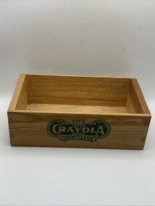 Wooden Crayola 1903 Crayon Stock Box Replica Wooden Crate 9.5" x 5.5" x 3"