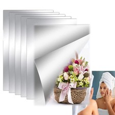 Hfpengzan 8x6 Inch Self Adhesive Acrylic Mirror Sheets, 6 Pack, Silver, 0.2MM