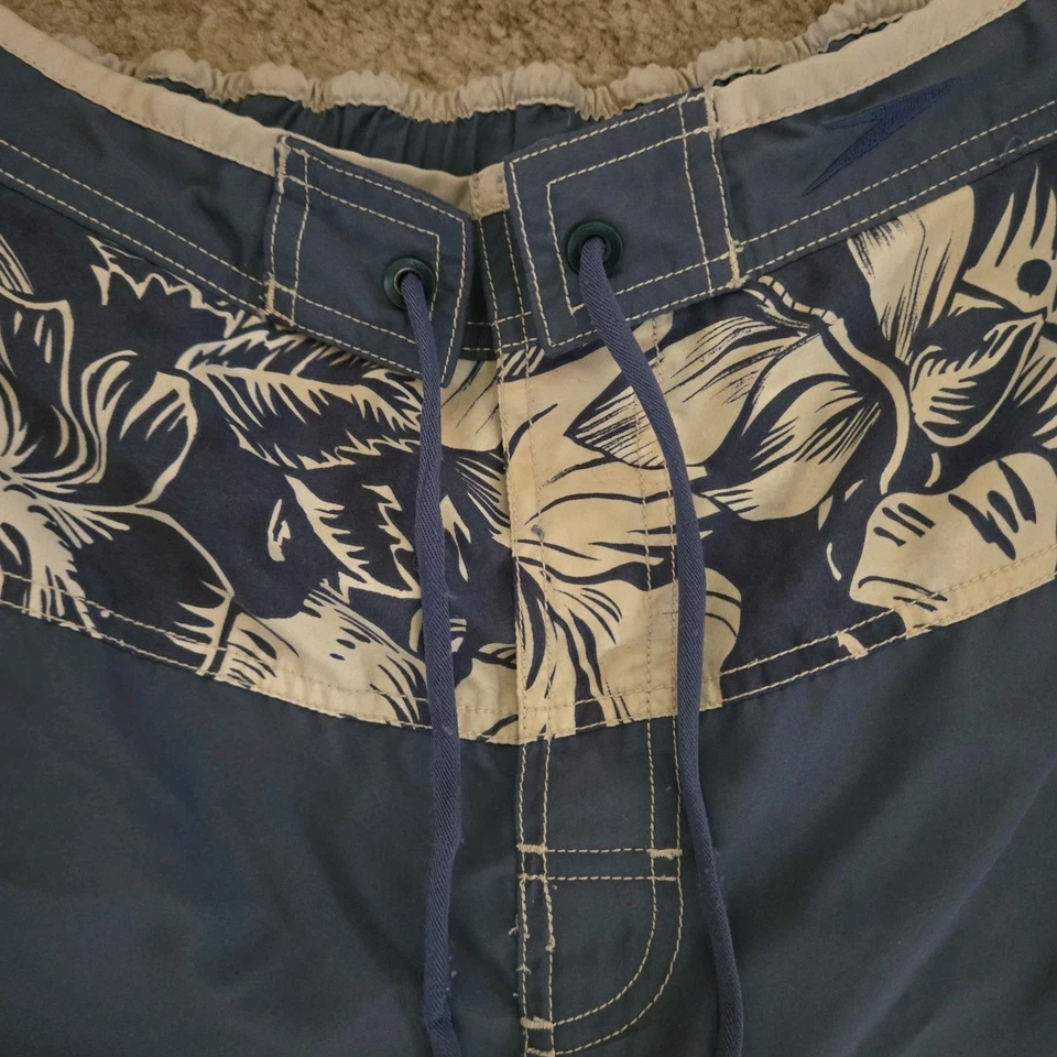 Bañador corto Speedo para hombre hawaiano floral azul crema blanco talla M mediano Foto 4 de 4