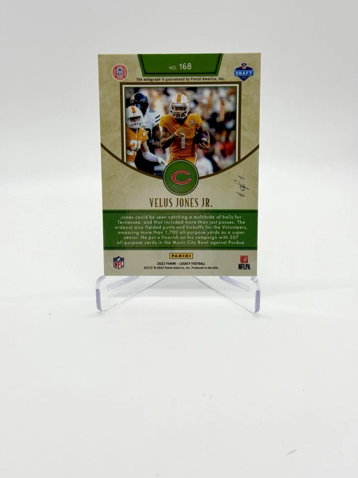 OFFERS! 2022 Panini Legacy VELUS JONES JR Blue Rookie Auto SSP TRUE 1/1 - BEARS - Image 3 of 3