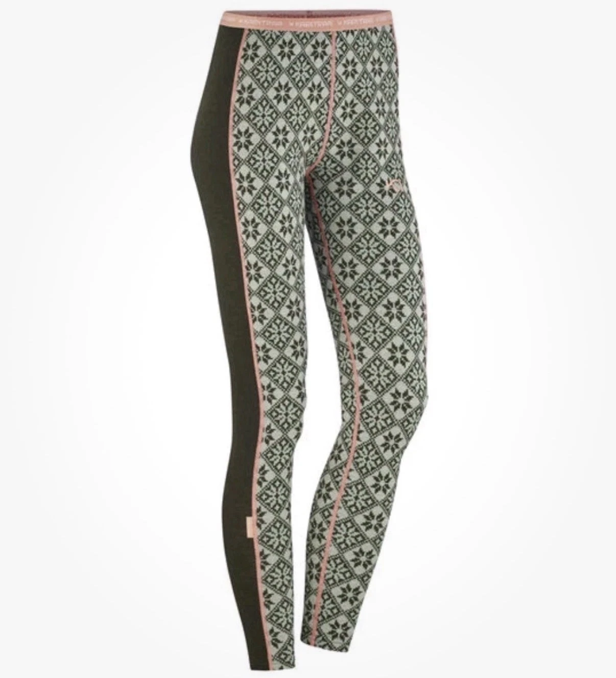 Kari Traa Rose Base Layer Nordic Leggings Pants 100% Merino Wool Blue Medium