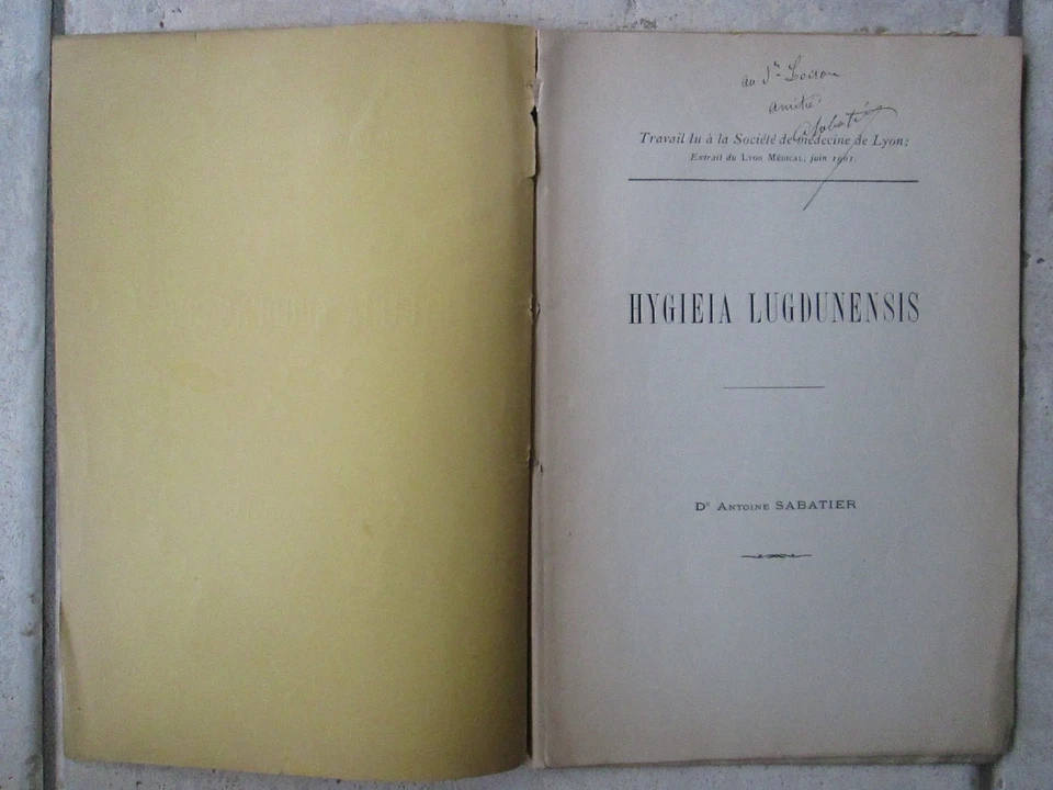 SABATIER : HYGIEIA LUGDUNENSIS, histoire de l'hygiène à Lyon, peste, 1901. - Photo 2/4
