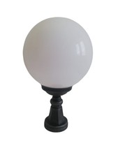 Moretti luce 23r1.3.o lampione nanetto nero-argento con sfera opale e27 ip43