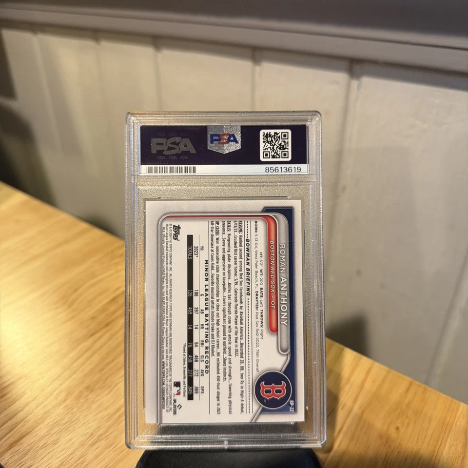 Roman Anthony 2024 Bowman Prospects, #BP-22 verde neón, automático/399 (RC) Foto 2 de 2