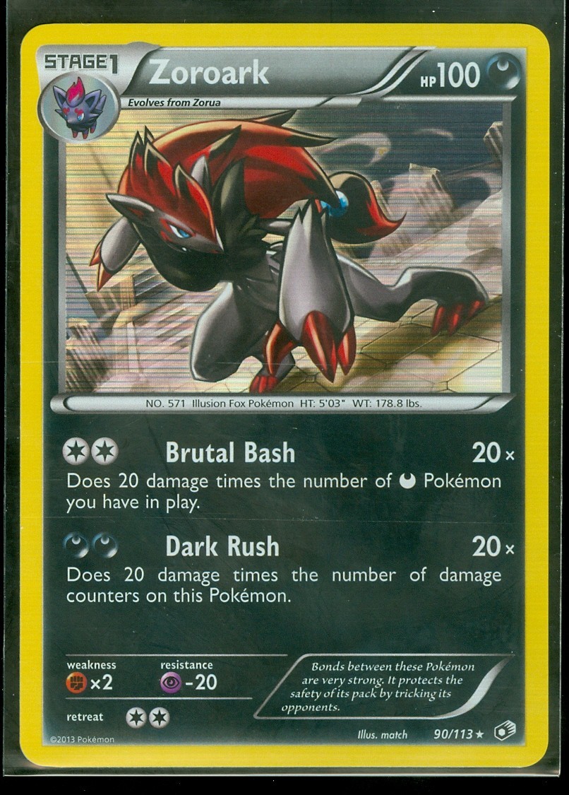 Pokemon ZOROARK 90/113 Legendary Treasures RARE HOLO - MINT