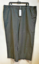 NWT EILEEN FISHER LODEN GREEN Cotton Hemp Stretch Wide-Leg Ankle Pant 188 3X