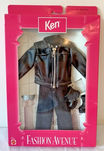 VTG 1997 Mattel 18099 KEN Leather Motorcycle Jacket FASHION AVENUE Boutique MIB
