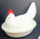 Vintage Westmoreland Milk Glass Hens on Nest 2 Bigger Hens 1 Small Hen