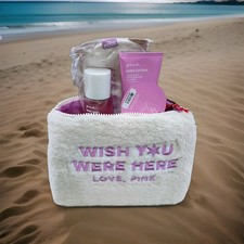 VICTORIA'S SECRET PINK FRESH  CLEAN 4 PIECE GIFT SET MIST LOTION EYE MASK  BAG