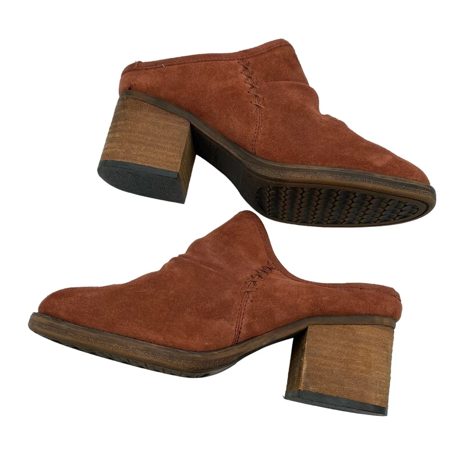 BearPaw Cuarzo Tacón Mules Gamuza Sherpa Rojo Óxido Mujer Talla 7 Foto 2 de 4