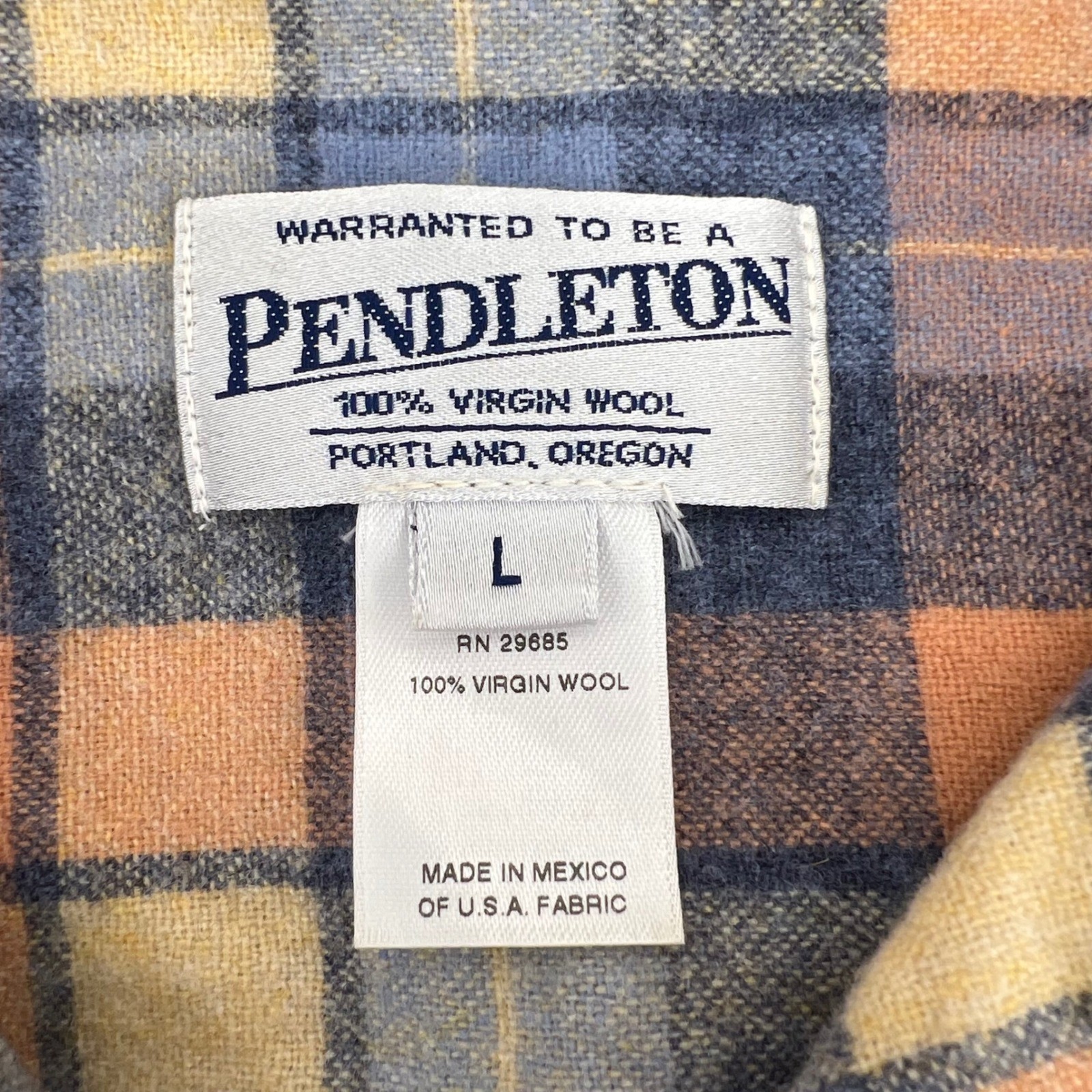 Pendleton Plaid Wool Shirt Button Down Long Sleev… - image 6
