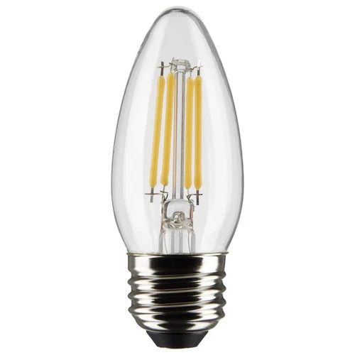 6 Pack Satco S21284 LED Filament Bulbs 120V 4W 40W B11 Medium E26 2700K Dimmable - Picture 1 of 2