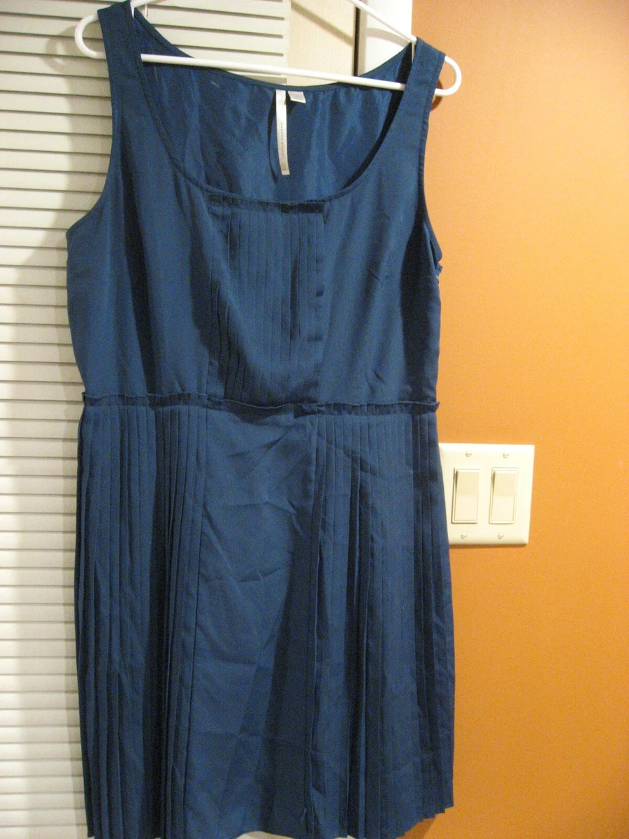 LC Lauren Conrad Dress Navy Blue Pleated 16