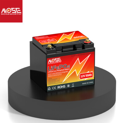 Lithium Battery 12V 50Ah LiFePO4 50A BMS for Deep Cycle RV Marine Solar System
