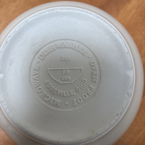 Friendship Pottery, Roseville, OH, 2 Qt. Blue Striped Mixing Bowl - 第 4/4 張圖片