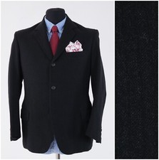 Mens Vintage Blazer 40S UK Size D. BIASOTTO Dark Grey Wool Sport Coat Jacket