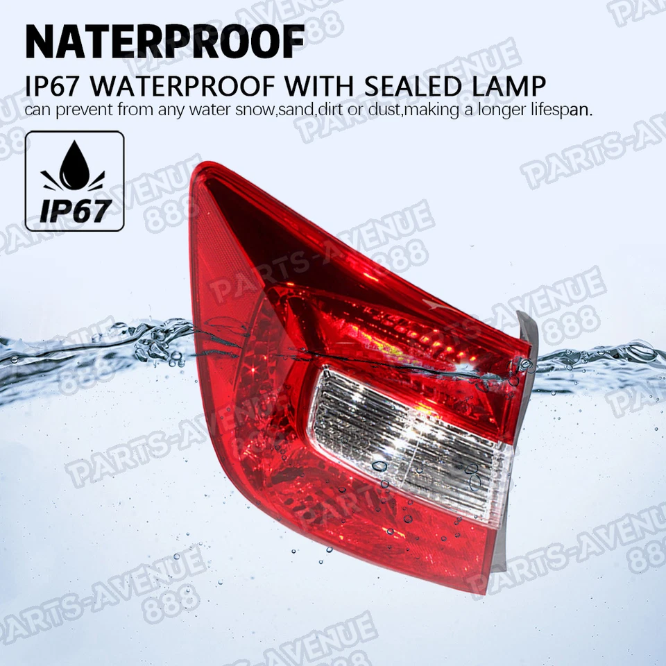 Luz trasera exterior del lado del conductor para Honda Civic 2012 sedán sin bombilla Foto 3 de 4