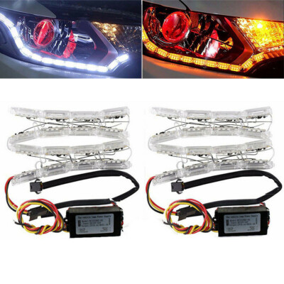 LED Blinker Dynamische Streifen DRL Scheinwerfer Tagfahrlicht Lampe IP65 2Pcs