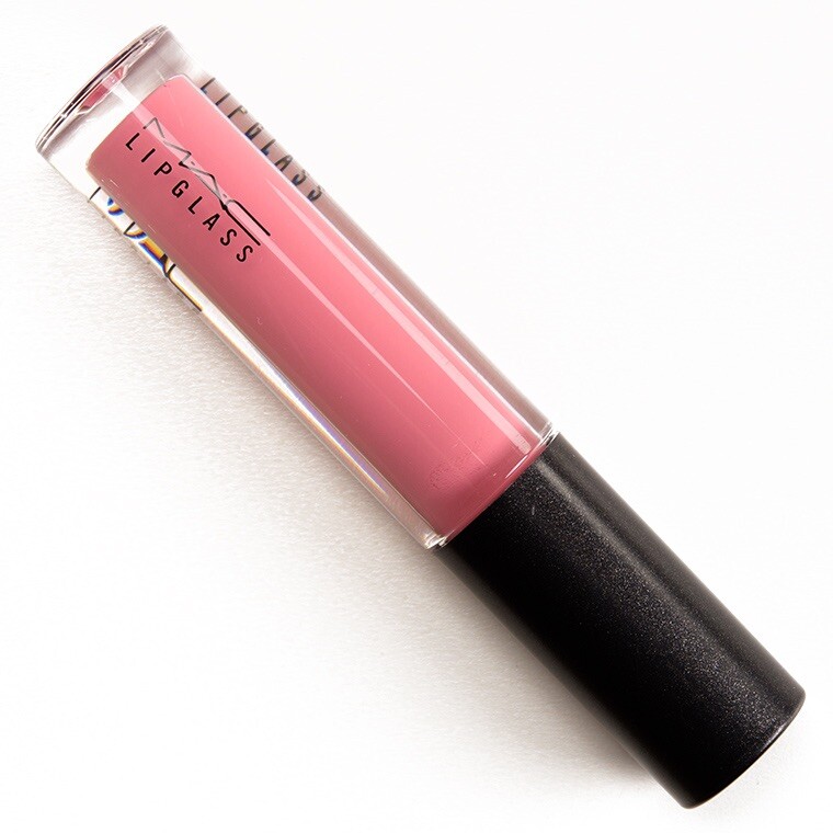 NIB MAC LIPGLASS (CANDY BOX 330) NUDE PINK PEARL GLITTER F/S 3.1mL
