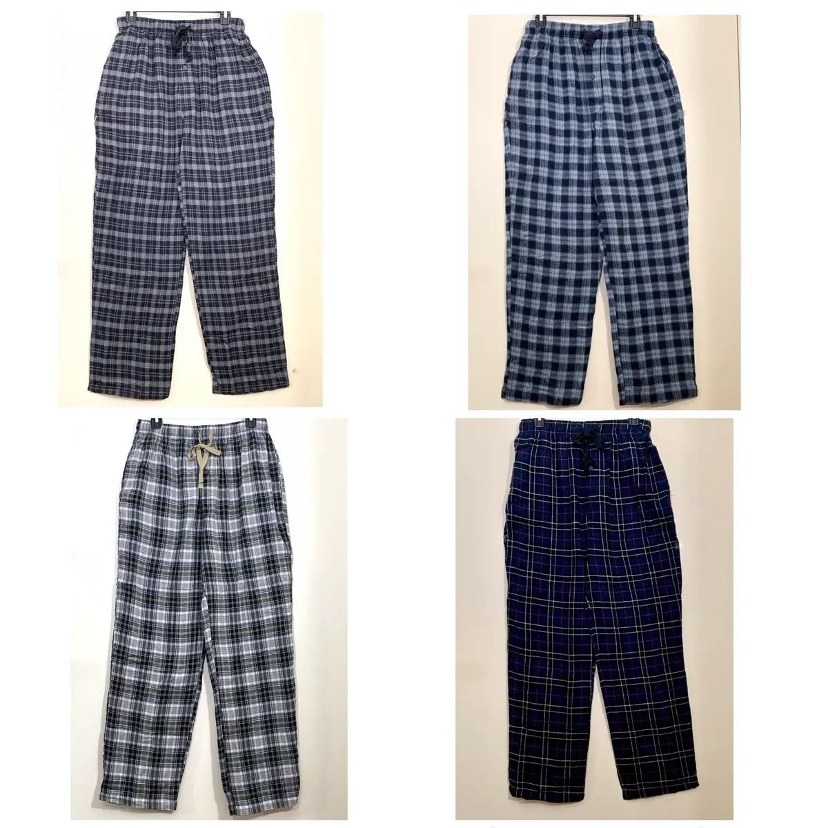 New Mens HATHAWAY Flannel Plaid Sleep Pants 100% cotton ~ Size : S M L XL