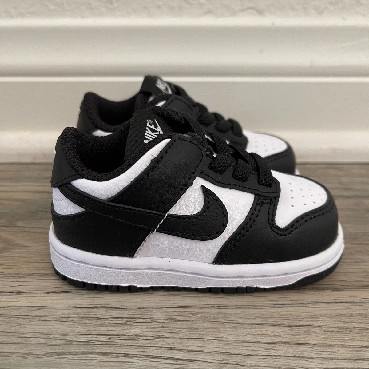 NIKE TD DUNK LOW White/Black PANDA 13