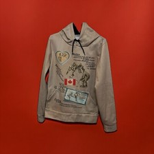 Sweatshirt Hoodie Canadian Flag Canada Unisex Size S Tan Kangaroo Pocket