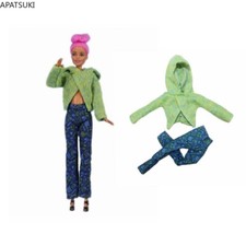 Green Winter Hoodies For 11.5inch Doll Outfits Sweater Sweatshirt Pants Clothes