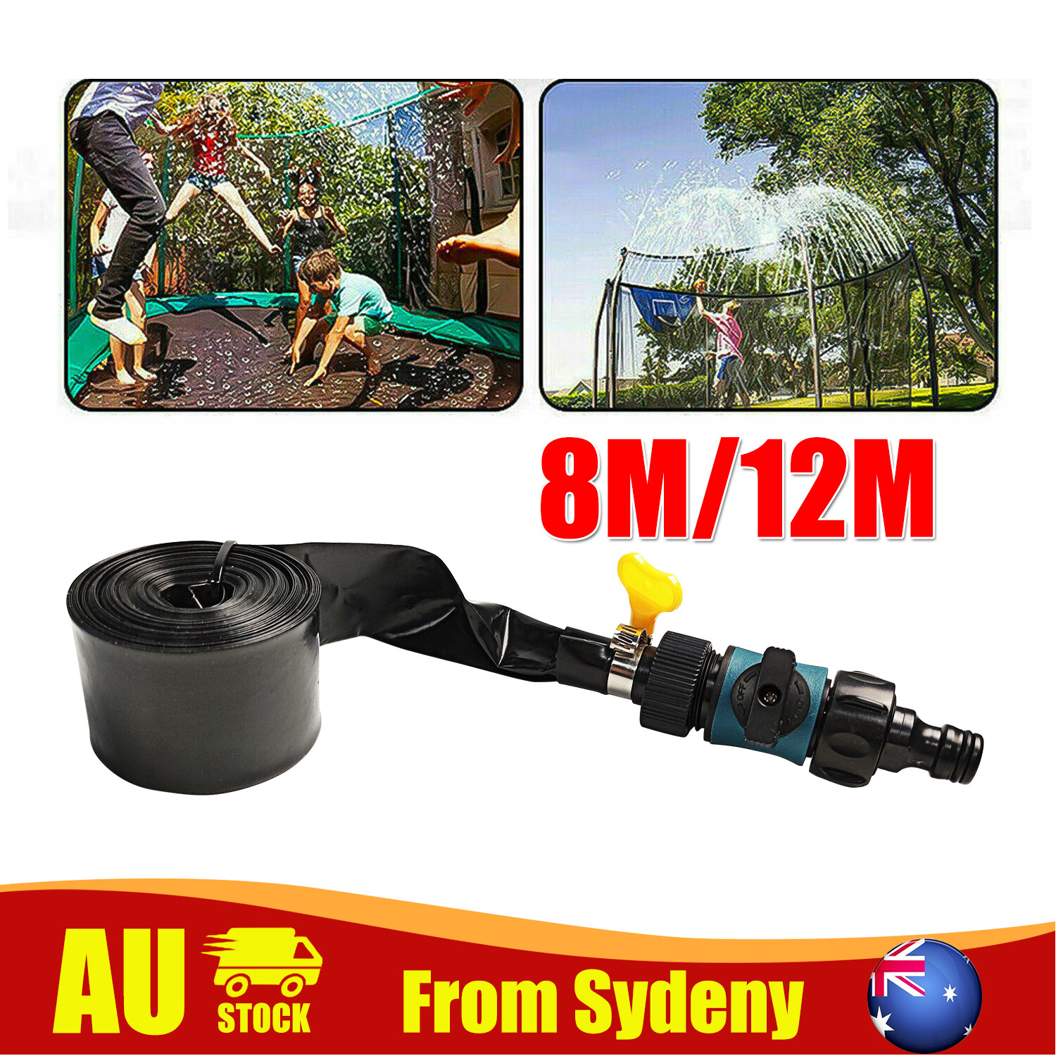 8/12M Trampoline Sprinkler Spray Water Park Kid Fun Summer Outdoor ...