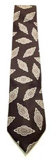L Mark Alexander Black Silk Tie With Elliptical Flying Saucers Extra Long