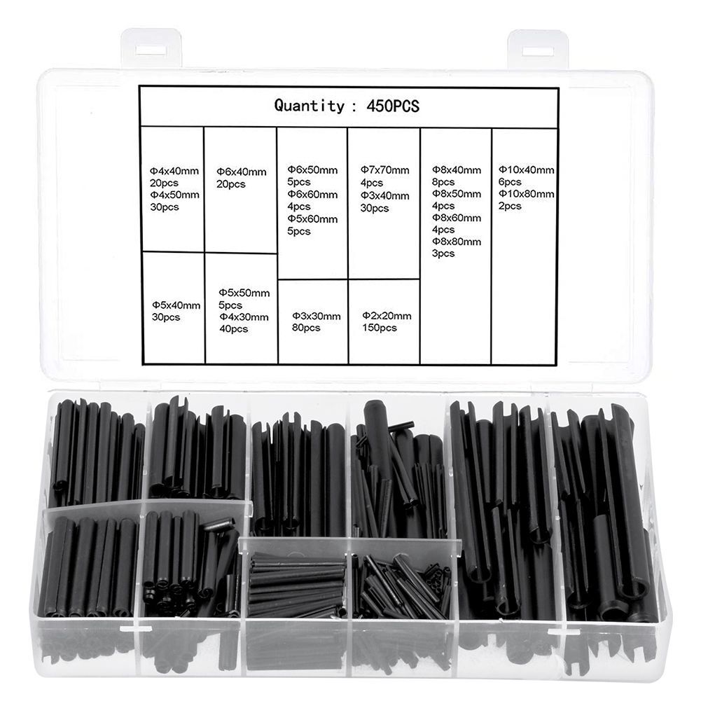 Set 540 Pz Spannstift Hohlsplinte - Splinte Elastiche In Manganstahl, M1.5 A M6, Per Meccanica E Riparazioni - Foto 4