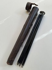 stary statyw Bilora fotografia metal około 1930 teleskop w skórzanej torbie 123cm