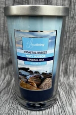 True Living 3 Scent 17 oz 1-wick scented jar candle Seaside scents UNLIT