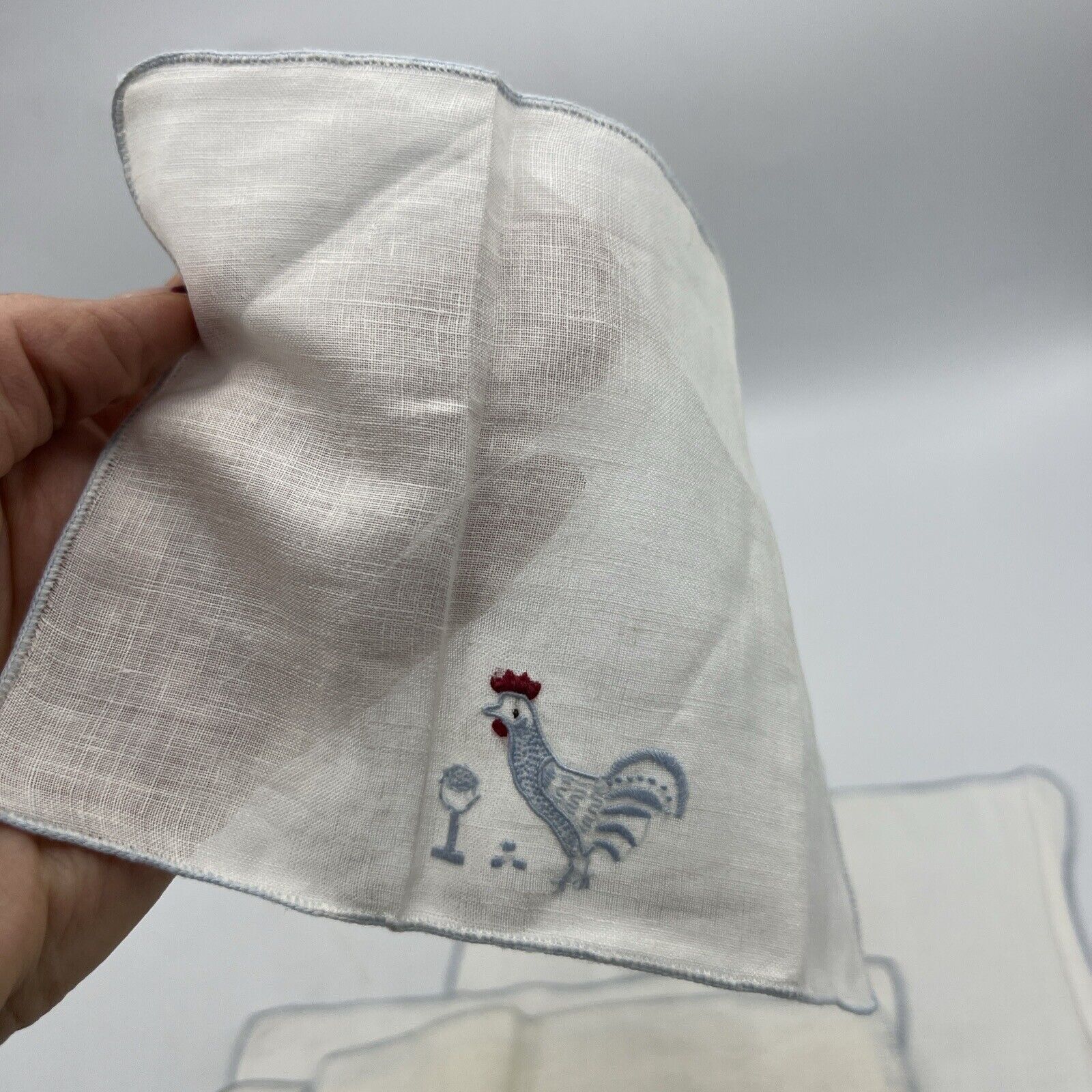 Set (6) Vintage Childrens Handkerchiefs W/ Embroi… - image 6