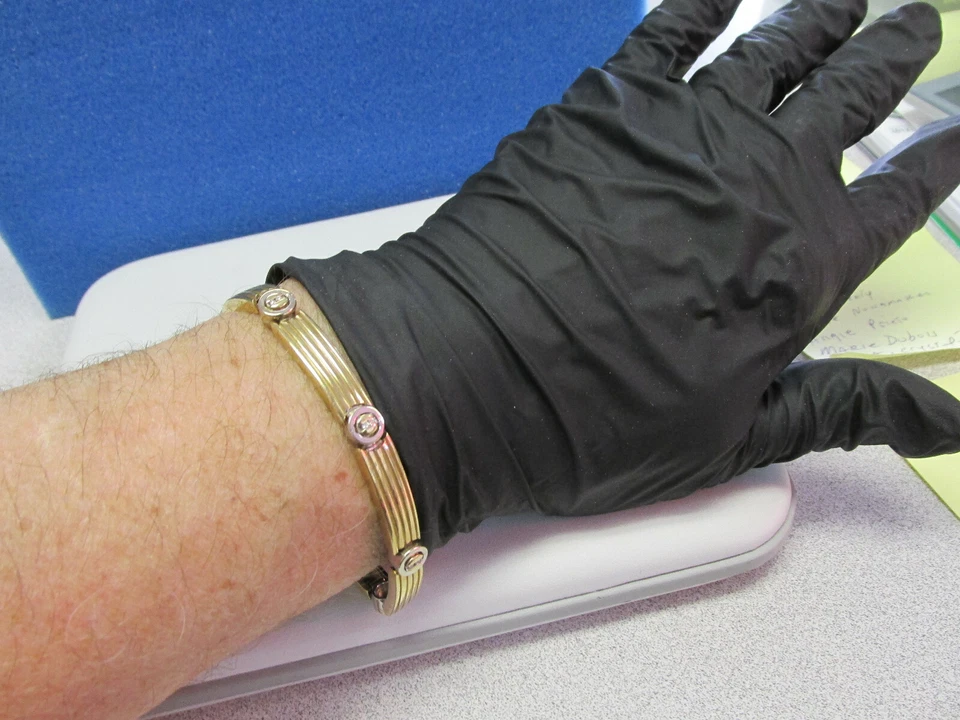 Impresionante brazalete unisex de diamantes de oro macizo de 8 pulgadas 14k 38,7 gramos HACER OFERTA Foto 2 de 4