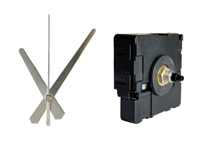 Funkuhrwerk DCF Funk Uhr lautlos geräuschlos Uhrzeiger Satz Silber 75 mm 44