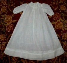 ANTIQUE CHRISTENING GOWN HANDMADE Embroidery, Pulled, Pin Tuck, Lace Medium