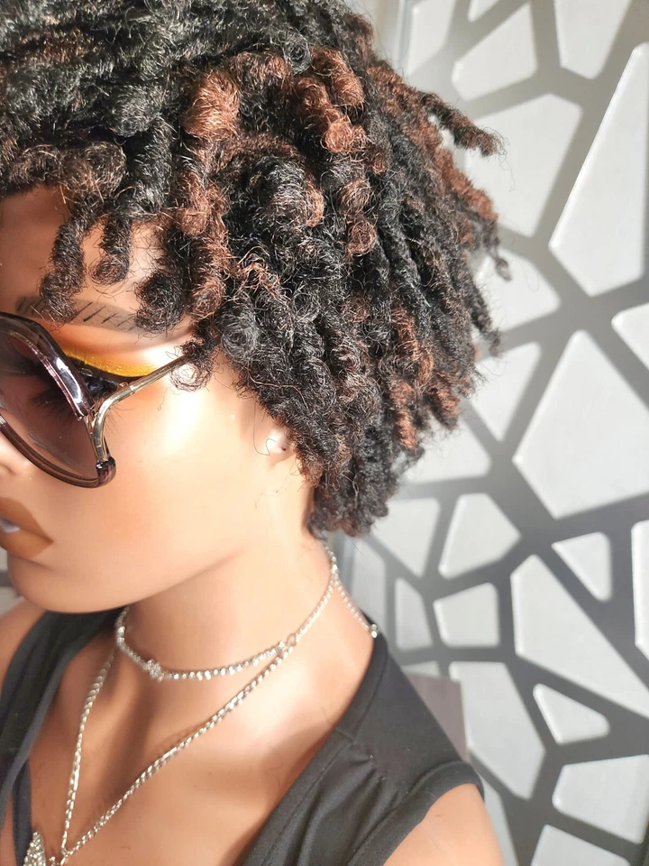 Dreadlock Twist Peluca Locs Peluca Negro Castaño Rojizo Peluca Trenzada Peluca Sin Pegamento 1B/30 Foto 3 de 4