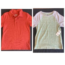 Boys Size 7 Short Sleeve Shirts Spring Clothing Lot Polo Top Jumping Beans