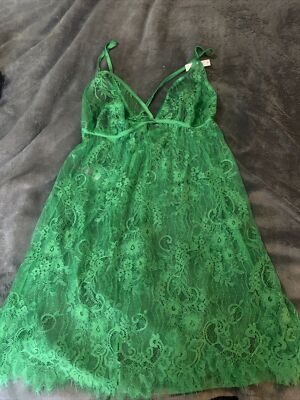 Adore Me Ladies Lace Nightie Green St Patrick s Day NWT Size 1X 