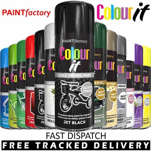All Purpose Colour It Spray Paint Quick Dry Aerosol Can Matt Gloss