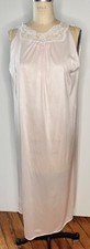 VTG 80'S VAL MODE PINK NYLON LACE TRIM NEGLIGEE NIGHTGOWN M ALTERED