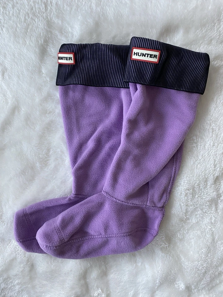 NUEVO Forro de Bota Hunter Alto Plisado Acanalado Lila/Púrpura Med W 5-7/UE 36-38/UK 3-5 Foto 3 de 4