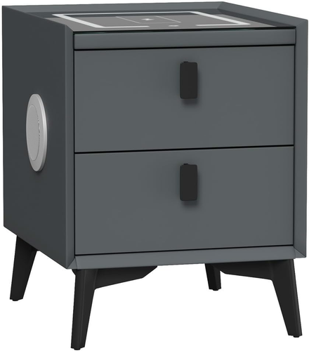 Bedside Table with Wireless Charging Port Smart Bed Side Table with Bluetooth Sp - Picture 4 of 12