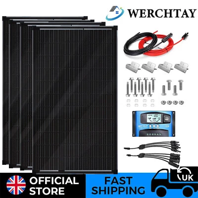 100W 200W 400W 680W Solar Panel kit 12V Mono RV Campervan Caravans boat van shed